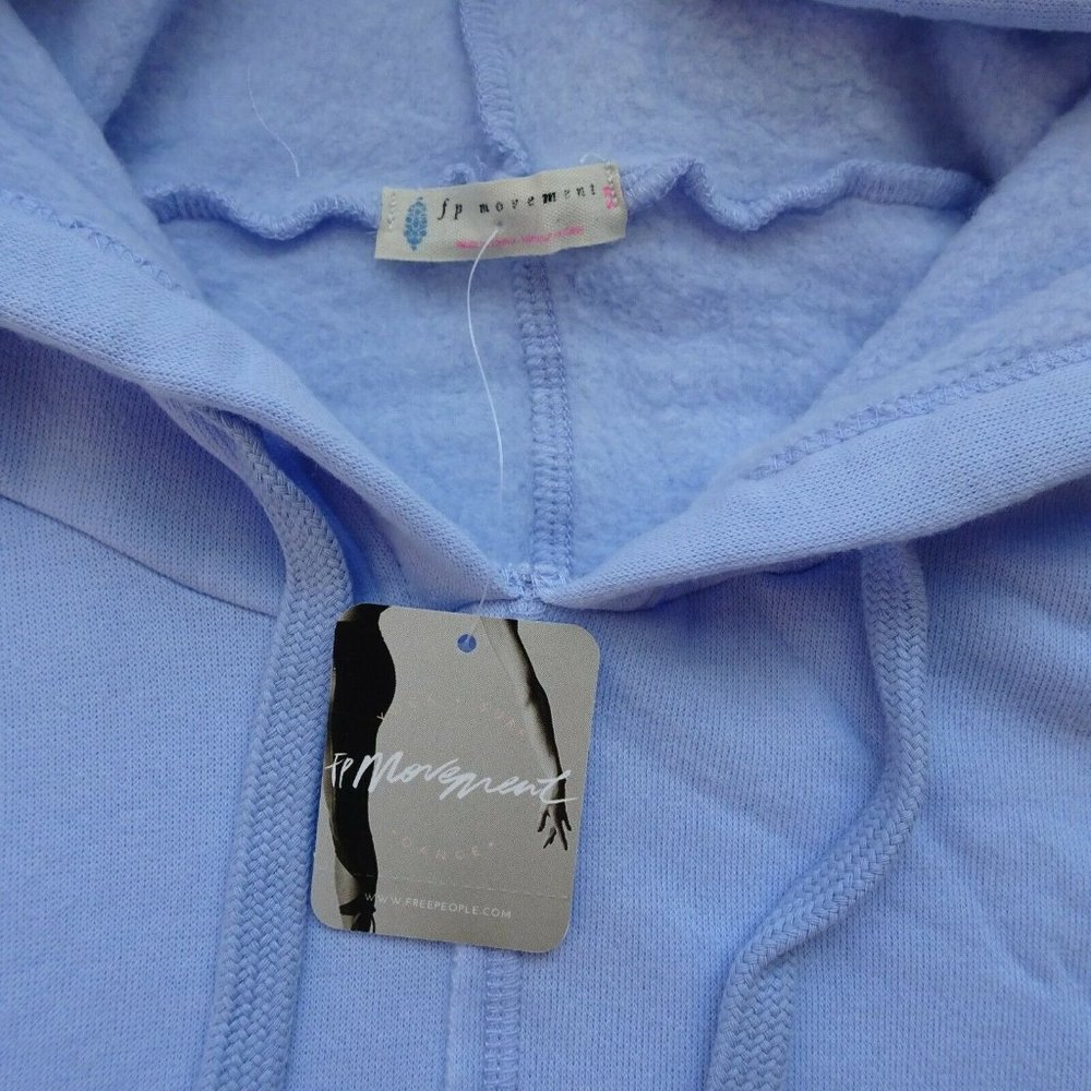 New Free People Movement Sweatshirt Work It Out Hoodie Aurora Blue Athleisure S - Picture 8 of 12